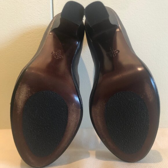 Cole Haan Tonya pewter-colored leather open-toe pumps sz 8 - Picture 15 of 16